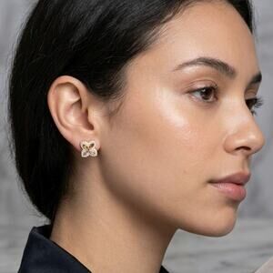 Iced Out Multicolor CZ Floral Studs | Gold Plated Hypoallergenic
